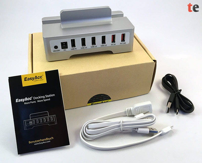 EasyAcc Super Speed USB 2.0 OTG Hub mit Zubehör