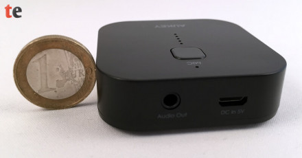Vergleich der Höhe des Aukey-Bluetooth-Empfängers