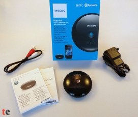 Philips AEA2500/12 Bluetooth HiFi Adapter mit Zubehör und Verpackung
