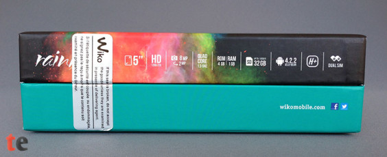 Wiko Rainbow Smartphone Verpackung seitliche Ansicht
