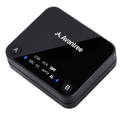 Ainostone Bluetooth 5.0 Empfänger Sender für 2 Kopfhörer Wireless Audio  Adapter 2-in-1 Bluetooth Transmitter mit Bypass Low Latency Ein/Ausschalter